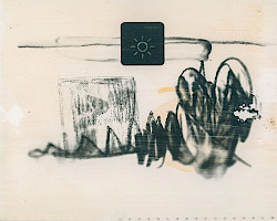 <i>Haiku #14</i>, 2022<br />
<em>Direktbelichtung vom Laptop-Bildschirm auf selbstbeschichtetem Bergger Papier, Zeichnung, Aquarell</em><br />
20 x 25 cm